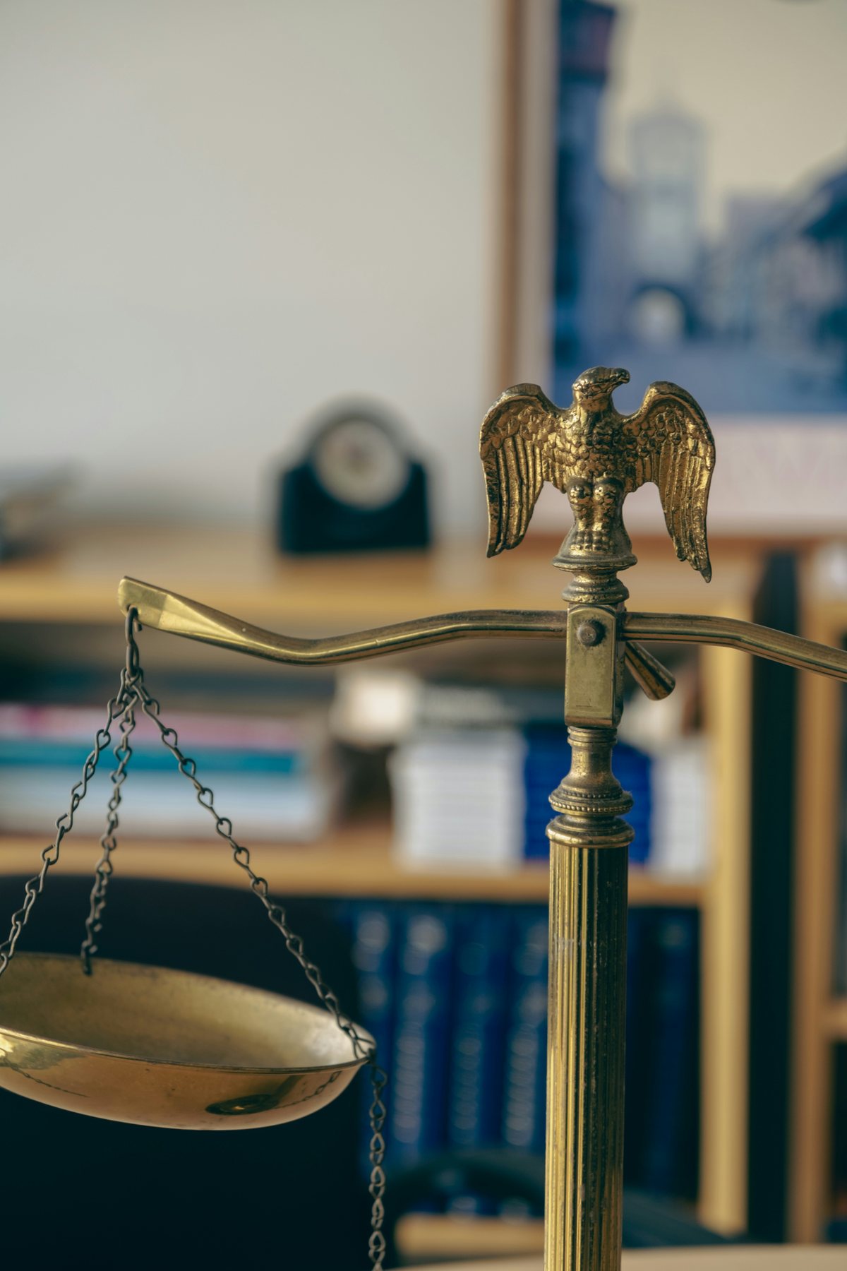 Brass scales of justice